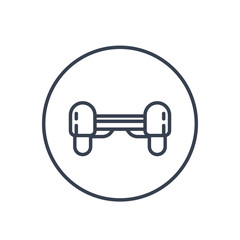 Poster - hoverboard icon, linear pictogram on white