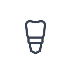 Canvas Print - tooth implant icon on white, linear