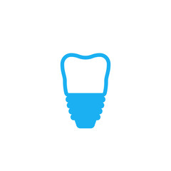 Canvas Print - tooth implant icon on white