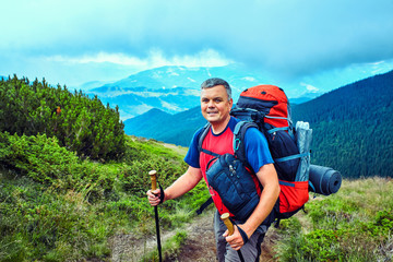 Wall Mural - Traveling in the mountains, in the wild.