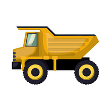 Dump Truck Flat Icon Colorful Silhouette With Half Shadow