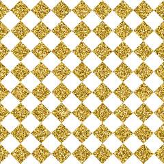 Wall Mural - Gold glitter square tile seamless pattern