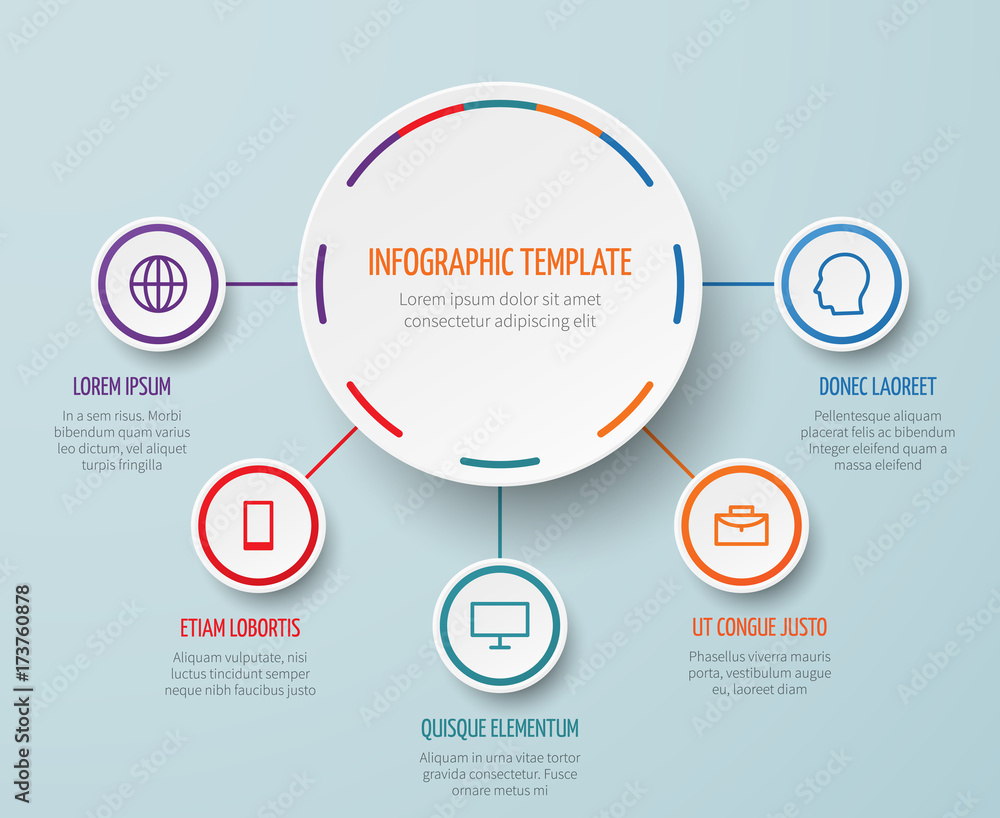 Vector business infographic elements with steps and options - obrazy, fototapety, plakaty 