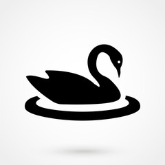 Poster - Swan silhouette-vector illustration