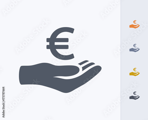 Cuadros en Lienzo Hand Holding Euro - Carbon Icons