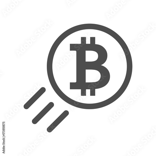 Bitcoin Sign Icon Price Go Up And Raising Crypto Currency Symbol - 