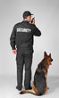 © Africa Studio - Security guard with dog on white background