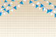 Traditional blue and white bunting flags - Oktoberfest. Vector.