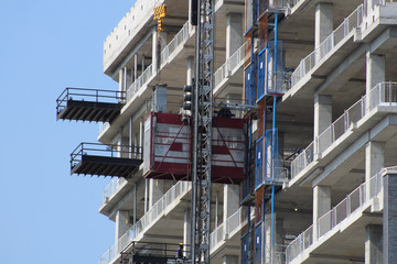 skyscraper construction elevator