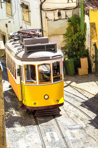 Plakat Vintage tramwaj w Lizbonie