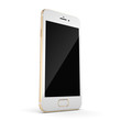 3D rendering gold smart phone with black screen
