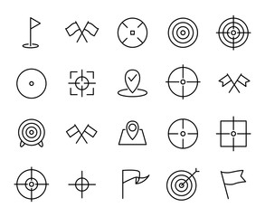 Premium set of target line icons