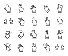 Premium Set Of Gesture Line Icons.