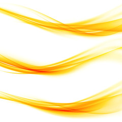 Wall Mural - bright orange swoosh elegant graphic speed light line web border divider collection