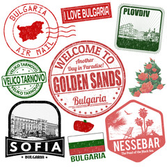 Wall Mural - Bulgaria travel grunge stamps