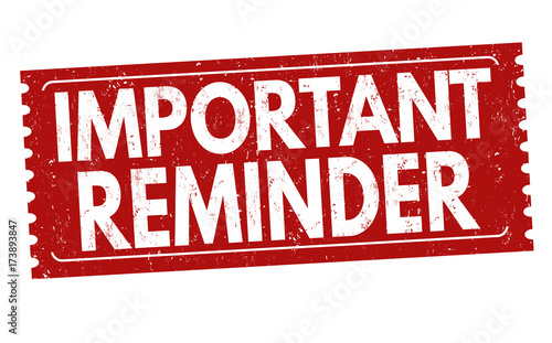 Cuadros en Lienzo Important reminder sign or stamp