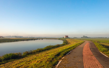 Wall Mural - Colorful Duch landscape early in the morning