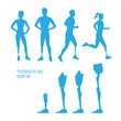 Prosthesis for legs vector silhouettes.