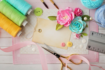 scrapbook materials, making greeting card