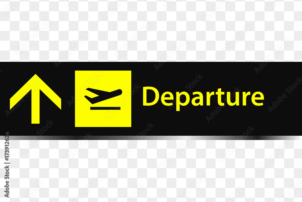 Deparray Logo Departure sign in the airport. Departure icon. Departure sign in the ...