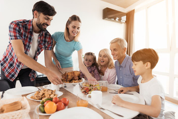 Family to sit down for a festive dinner for Thanksgiving