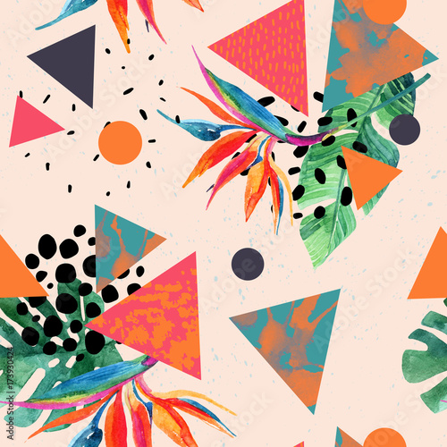 Abstract tropical summer design in minimal style.