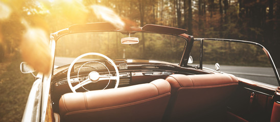 Wall Mural - autumn car on road 