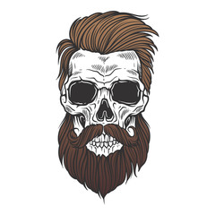 Wall Mural - Bearded skull illustration