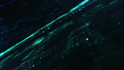 Wall Mural - digitally generated background with illuminated dots flickering on black display