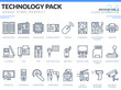 Devices Icons Set. Technology outline icons pack. Pixel perfect thin line vector icons for web design and website application.