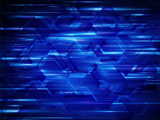 Abstract blue futuristic digital technology background. Vector illustration