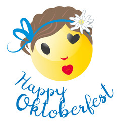 Wall Mural - Happy Oktoberfest Smiliey Emoji Girl