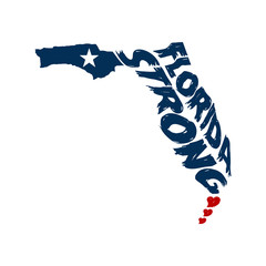 Wall Mural - Florida Strong Map Logo Grunge Design