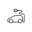 thin line electric car icon