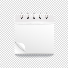 Poster - Paper calendar template on transparent. Vector mockup