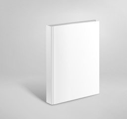 Aufkleber - 3d blank hardcover book vector mockup. Paper book template