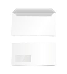 Poster - Blank white envelope vector mockup isolated on white. Identity template