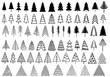 72 Christmas trees, vector set