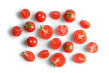 Fresh Cherry Tomatoes On White Background