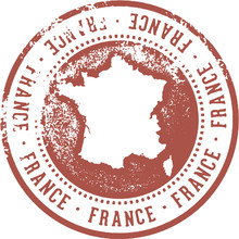 Vintage France Europe Travel Stamp