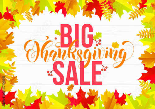 Thanksgiving Sale Web Banner Or Big Seasonal Promo Offer Discount