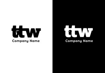 Wall Mural - Letter TTW logo template. Premium monogram business sign. Universal vector icon.