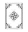 Graphic illustration of dots pattern endless knot symbol