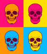 Graphic illustration of Pop Art skull