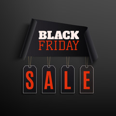 Sticker - Black friday sale abstract design on black background.