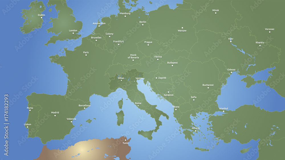 Europe map infographic. Slide presentation. Detailed vector map Stock ...