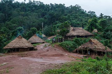 Lua PraGum hill tribe village Maintaining the architectural style and material used strictly. Only a few are left in Thailand.Lua forest clutching a gem of mystical mountain.Unseen THAILAND,Boklua NAN