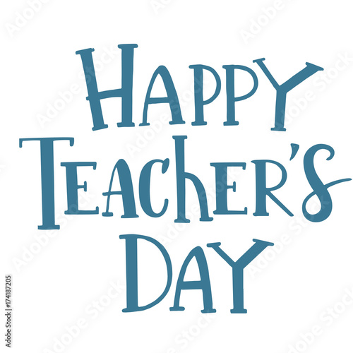 Happy Teachers Day Vector Typography Set Lettering Design For