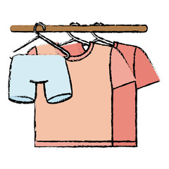 Wall Mural - Clean laundry hanging icon vector illustration design