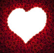 Leinwandbild Motiv Heart shaped from red roses with isolated background for copy space